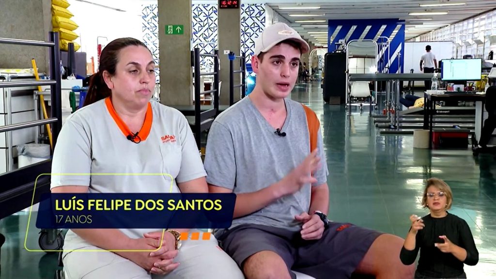 Luís Felipe, paciente do SARAH Brasília em entrevista à TV Brasil (Captura de tela – crédito: TV Brasil)