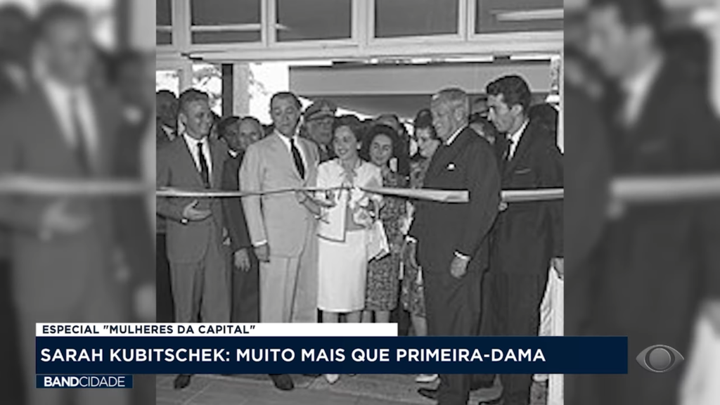 Sarah Kubitschek na cerimônia de abertura do Sarinha (Captura de tela – crédito: TV Band)