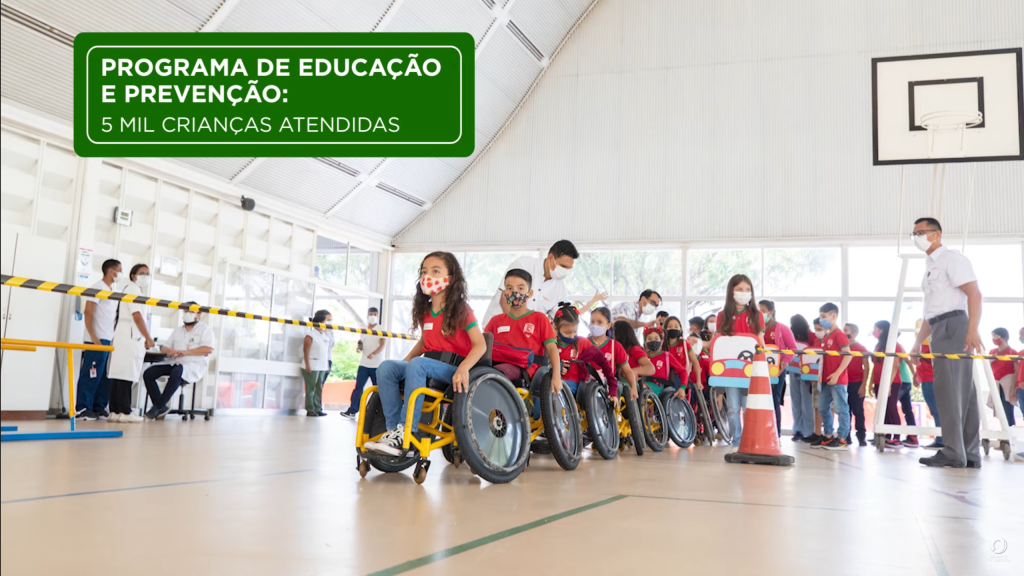 Pacientes crianças do SARAH Brasília em uma atividade de reabilitação (Captura de tela – crédito: TV Justiça)